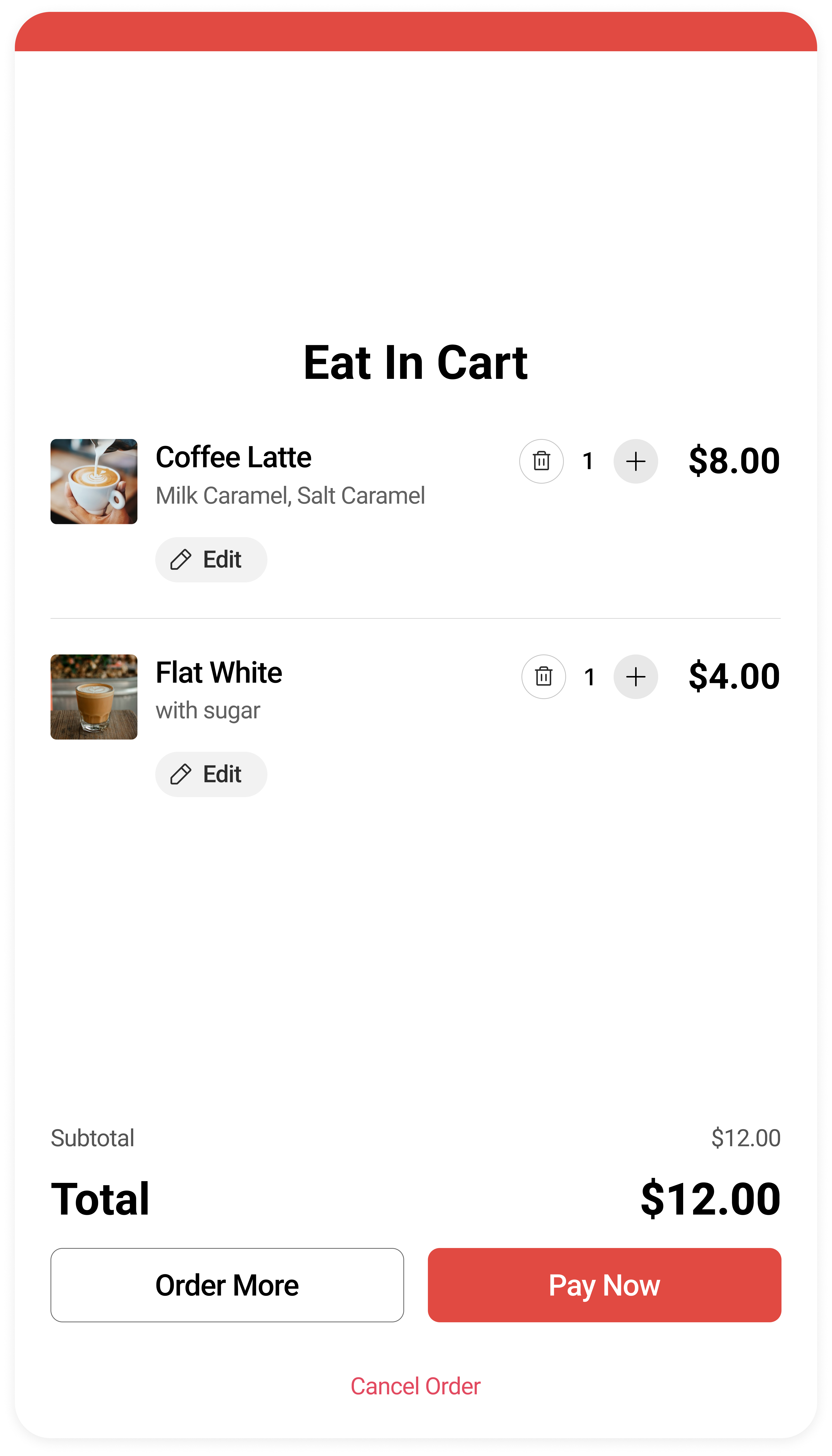 Cart view