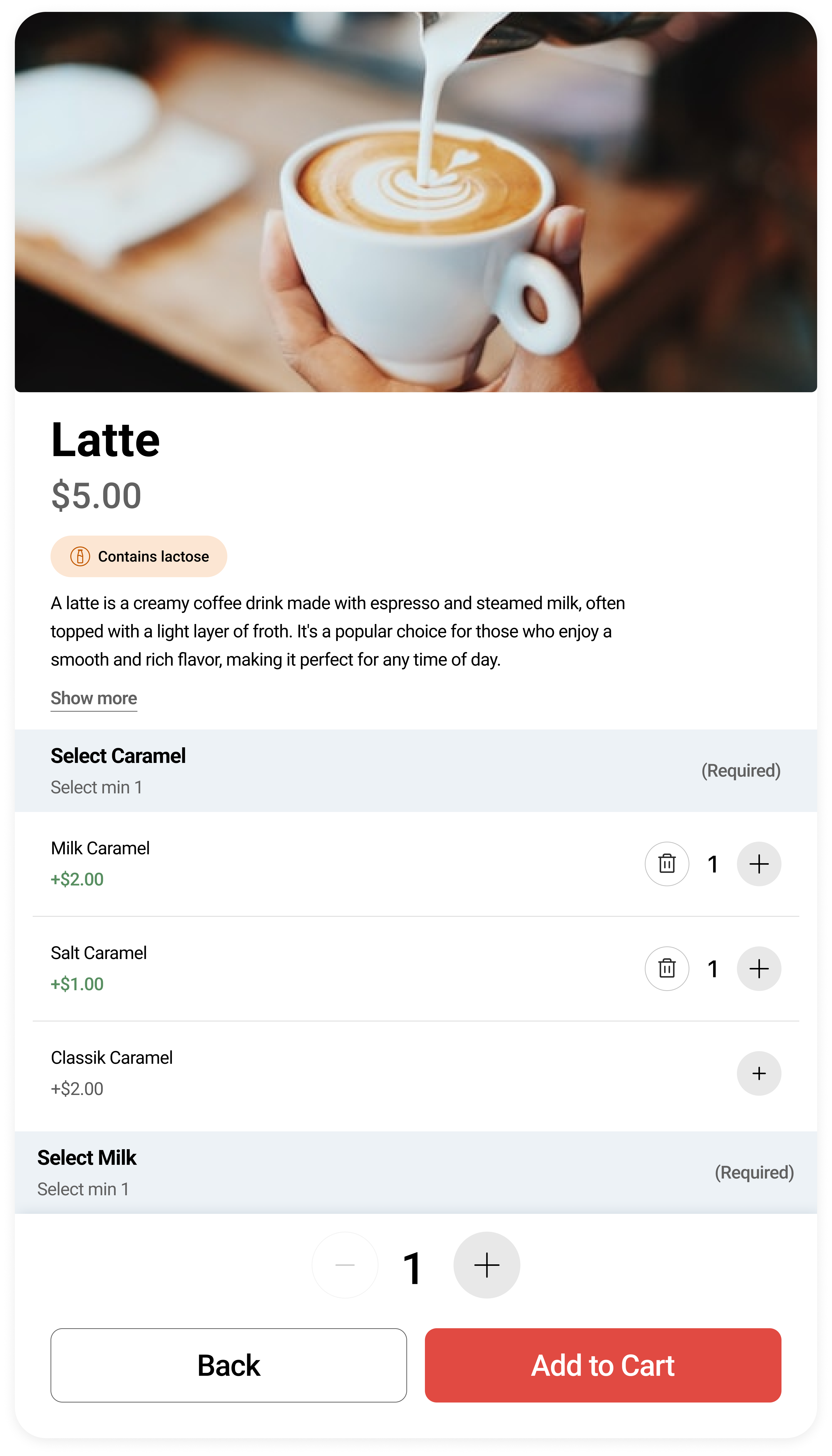 Product page with allergen badge