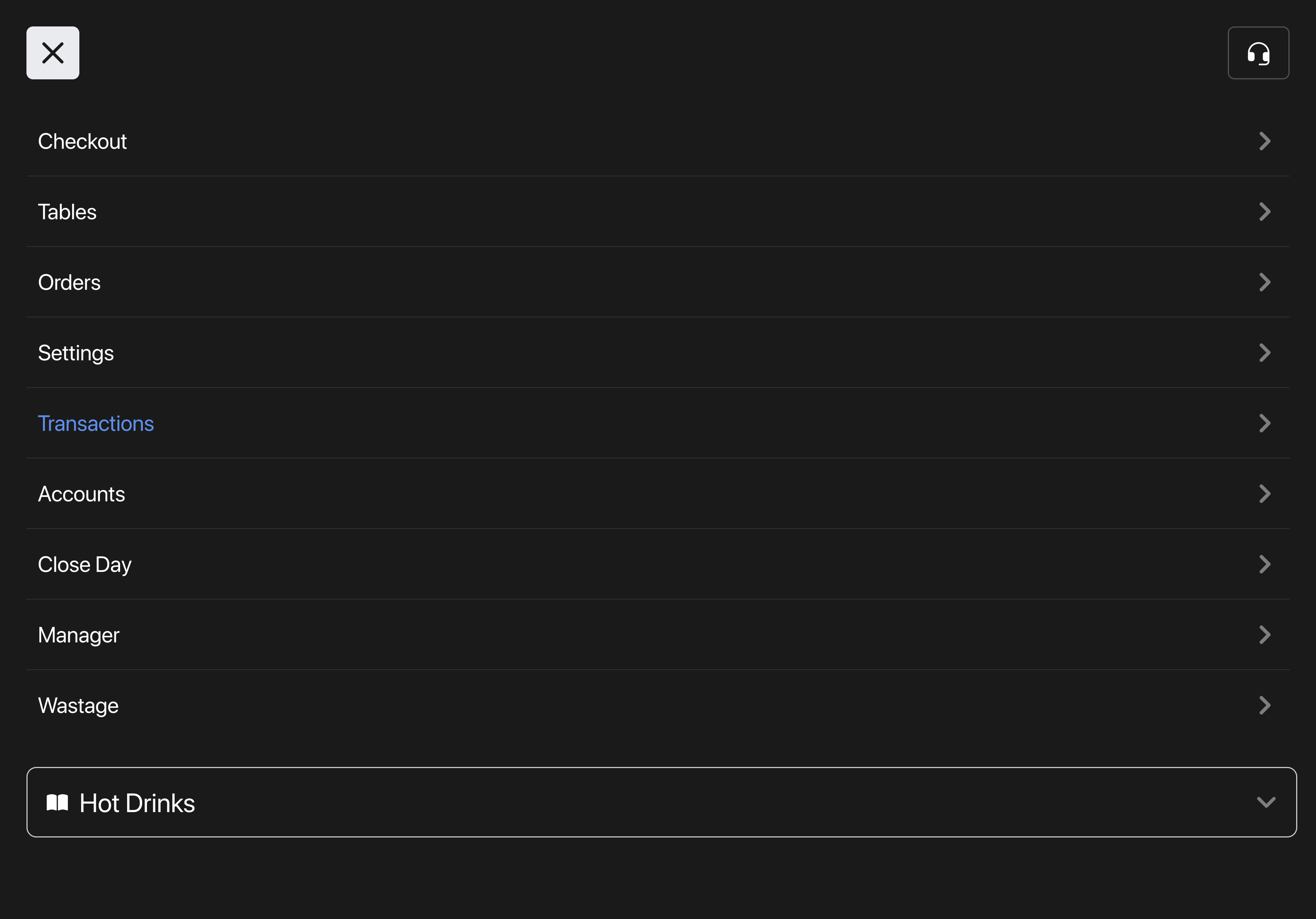 Navigation — accessing Transactions